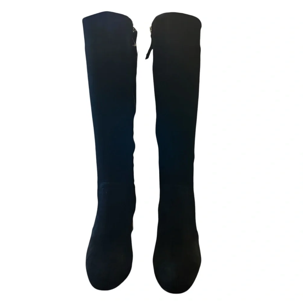 Aqua college Tori Black Waterproof Suede Square Toe Knee High Boots NEW Size 5.5 - Picture 3 of 10